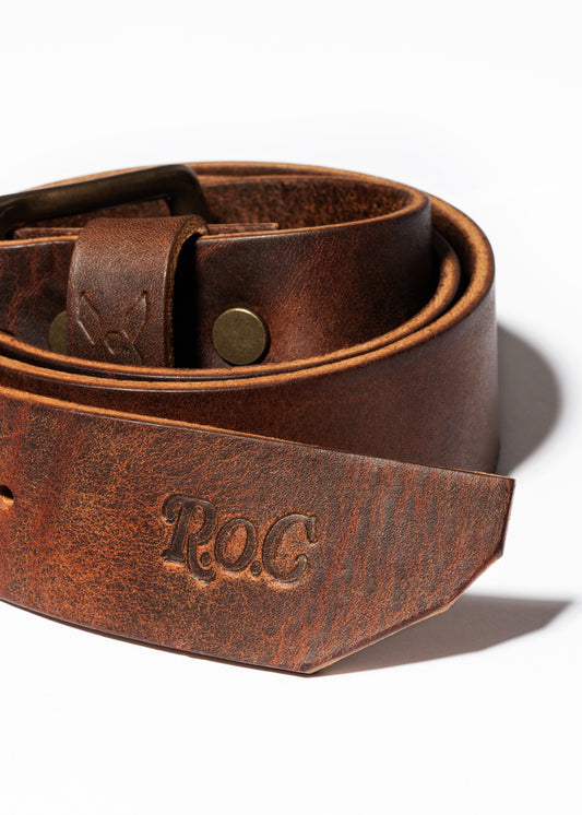 Handmade Leather Belt "The Frontier" Bourbon