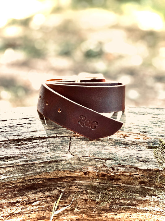 Handmade Leather Belt "The Frontier" Bourbon