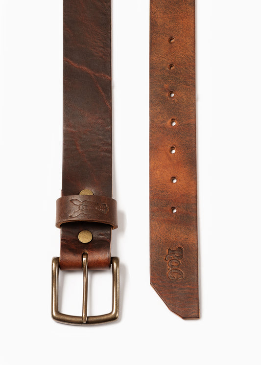 Handmade Leather Belt "The Frontier" Bourbon